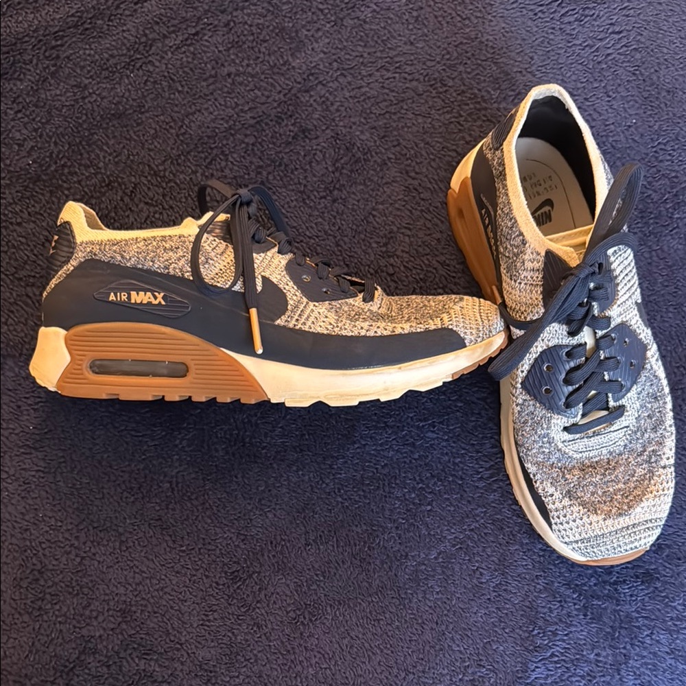 Nike Blue and Tan Sneakers with Air Max Comfort